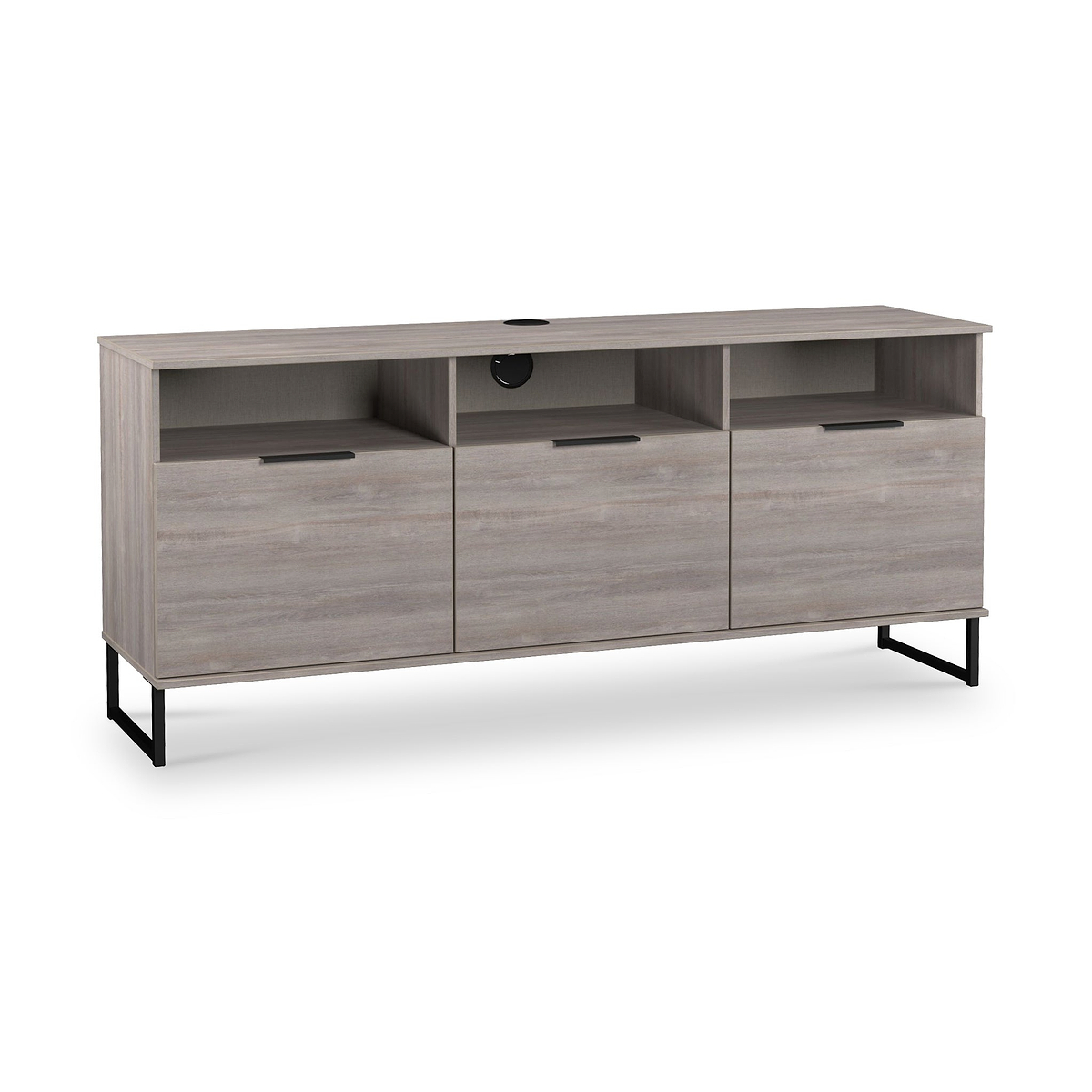 Ashbourne Multi Media TV Unit with Drop Doors Grey Oak from Roseland Furniture