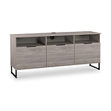 Ashbourne Multi Media TV Unit with Drop Doors Grey Oak from Roseland Furniture