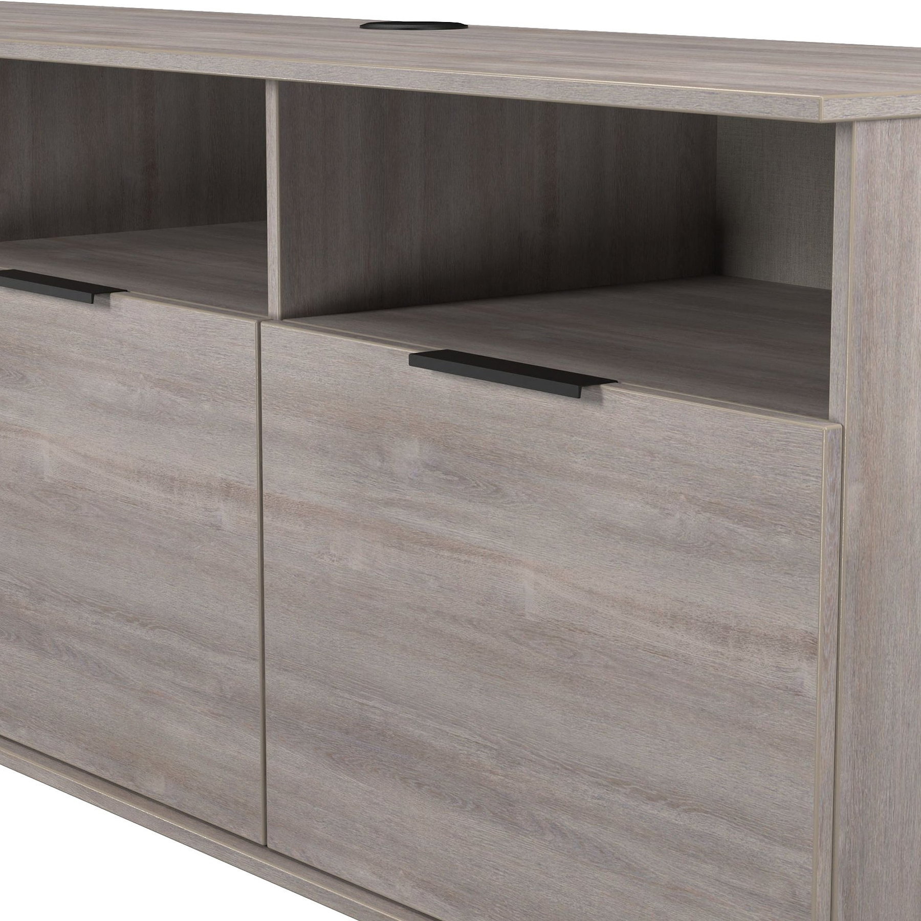 Ashbourne Multi Media TV Unit with Drop Doors Grey Oak from Roseland Furniture