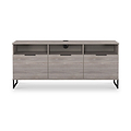 Ashbourne Multi Media TV Unit with Drop Doors Grey Oak from Roseland Furniture