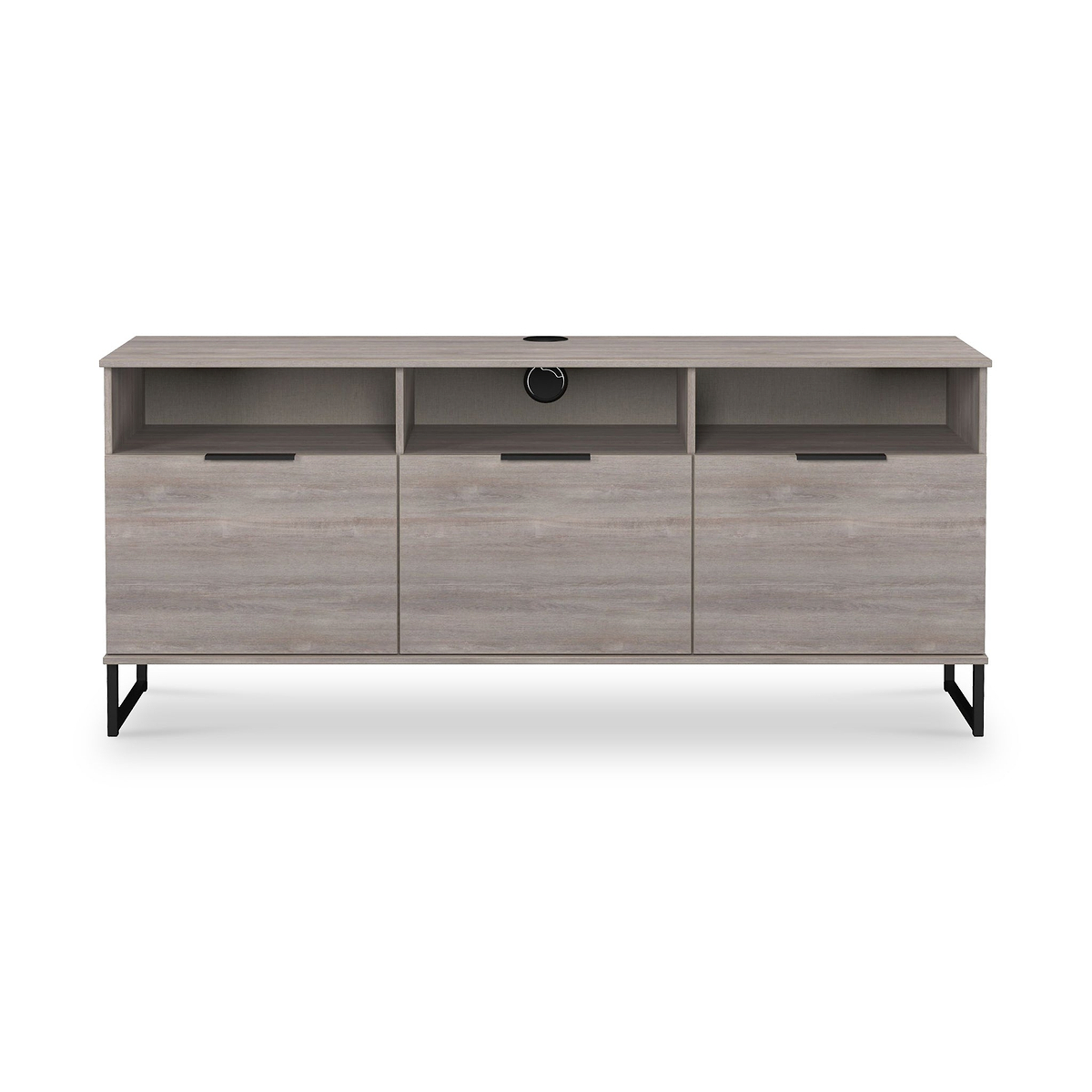 Ashbourne Multi Media TV Unit with Drop Doors Grey Oak from Roseland Furniture