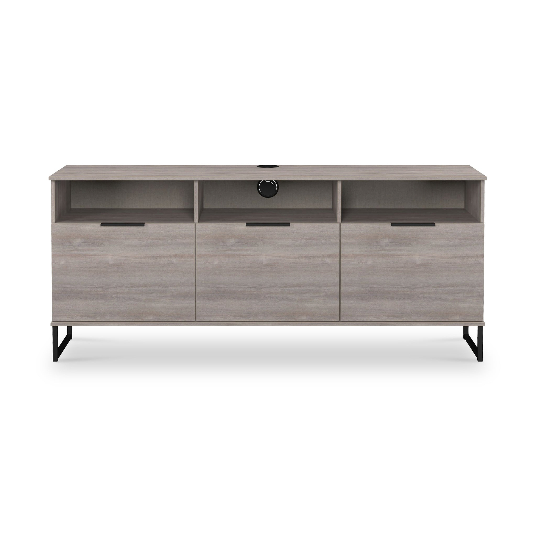 Ashbourne Multi Media TV Unit with Drop Doors Grey Oak from Roseland Furniture