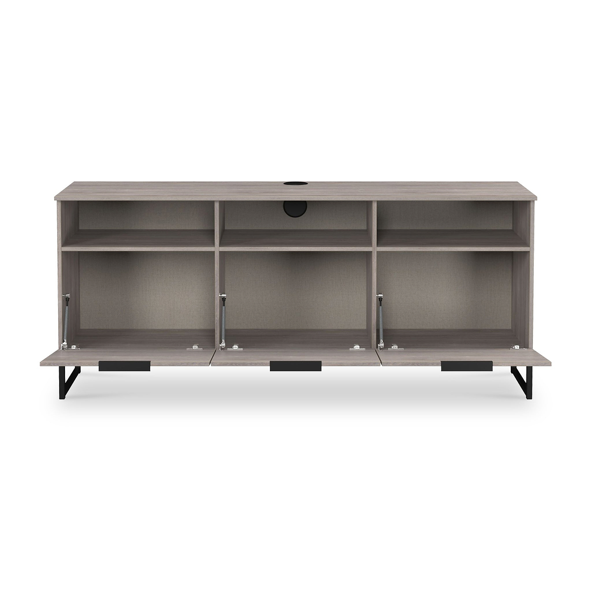 Ashbourne Multi Media TV Unit with Drop Doors Grey Oak from Roseland Furniture