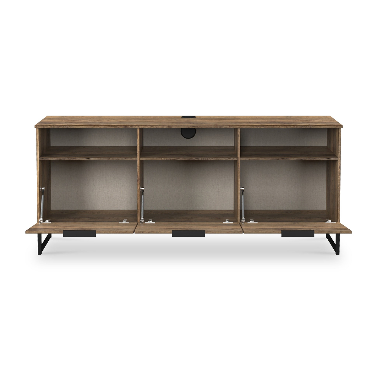 Ashbourne Multi Media TV Unit with Drop Doors Vintage Oak from Roseland Furniture
