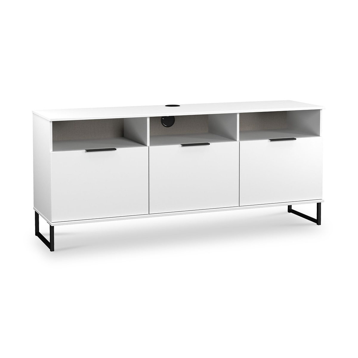 Ashbourne Multi Media TV Unit with Drop Doors White Matt from Roseland Furniture