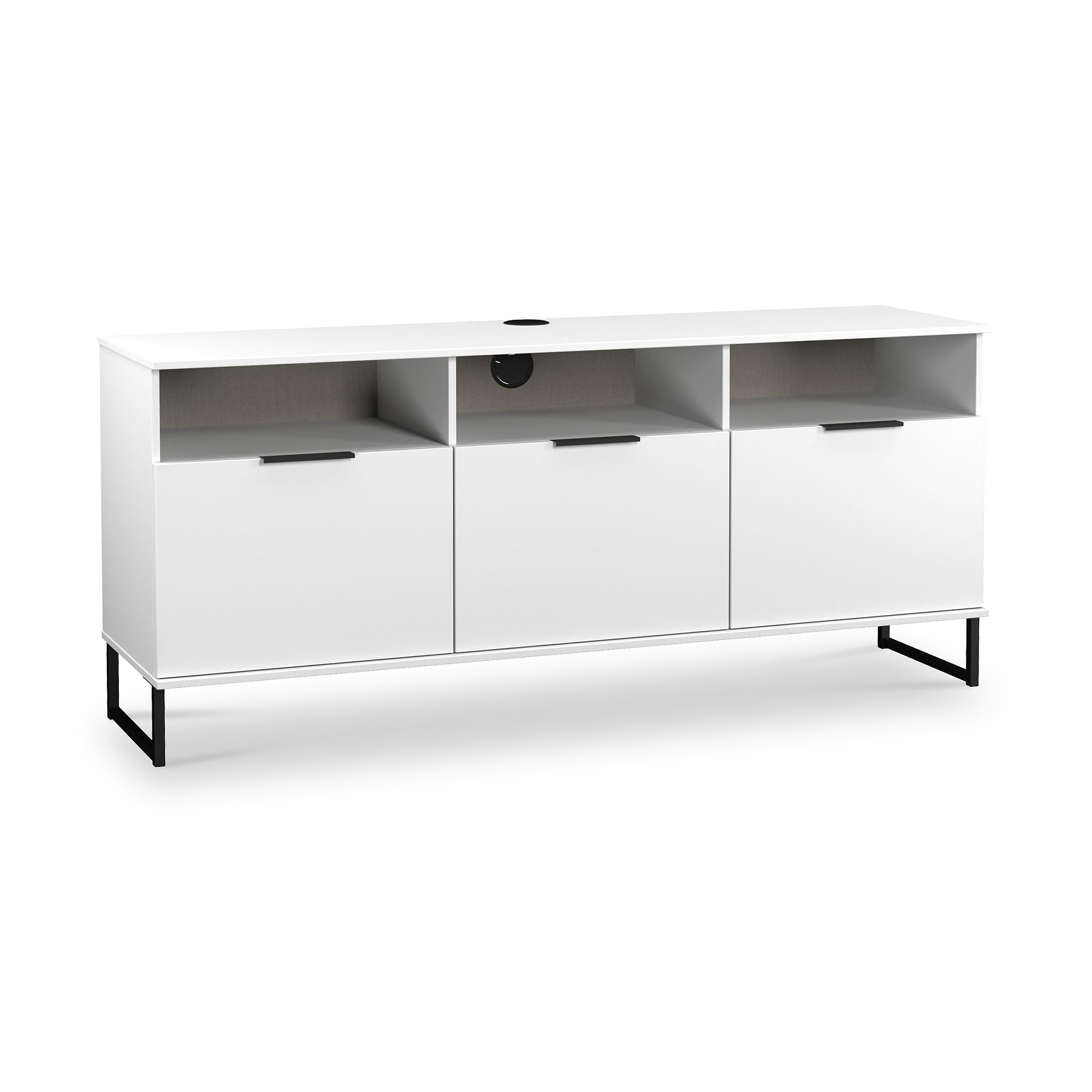 Ashbourne Multi Media TV Unit with Drop Doors White Matt from Roseland Furniture