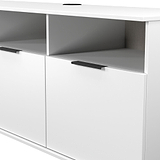 Ashbourne Multi Media TV Unit with Drop Doors White Matt from Roseland Furniture