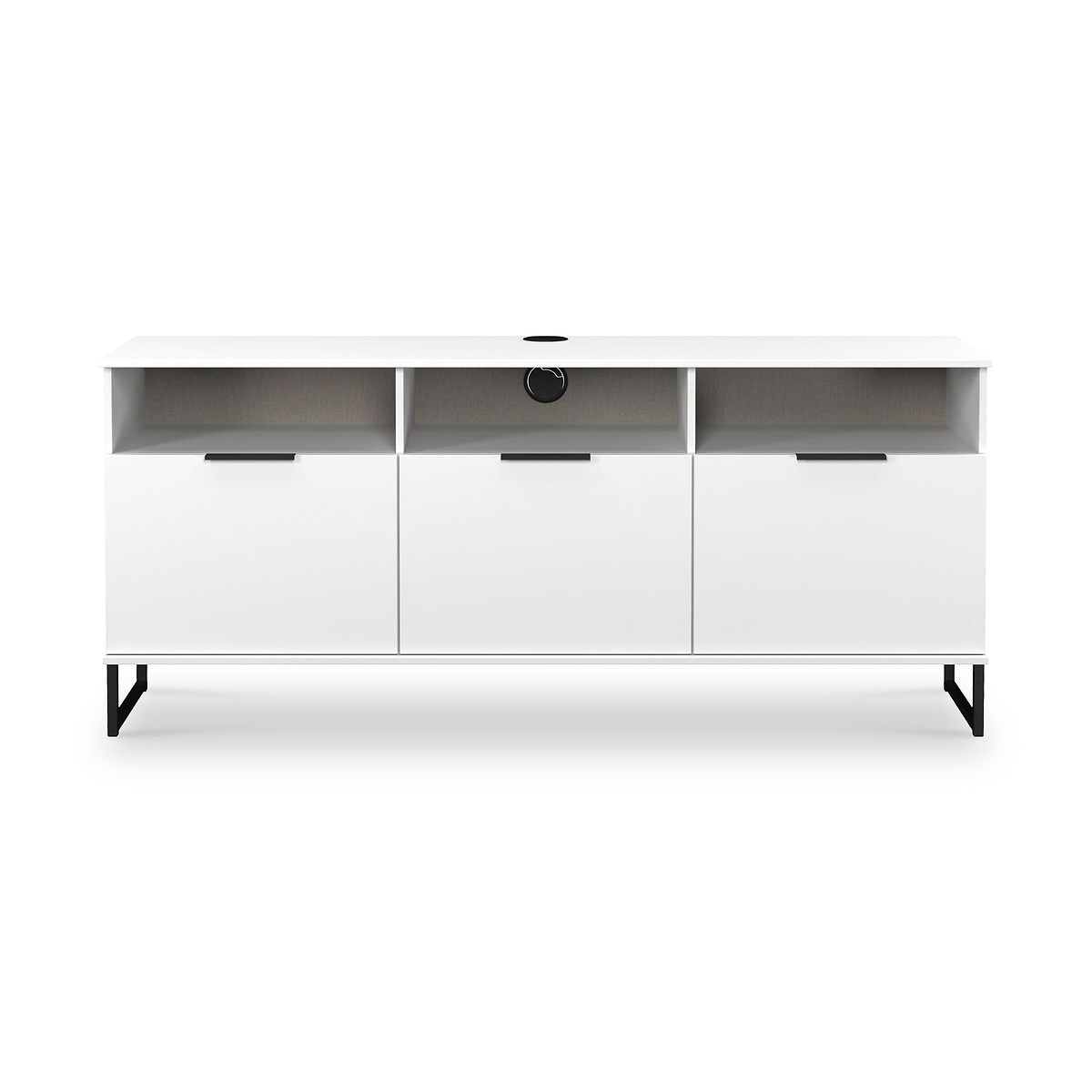 Ashbourne Multi Media TV Unit with Drop Doors White Matt from Roseland Furniture