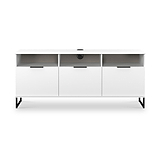 Ashbourne Multi Media TV Unit with Drop Doors White Matt from Roseland Furniture