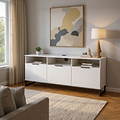 Ashbourne Multi Media TV Unit with Drop Doors White Matt from Roseland Furniture