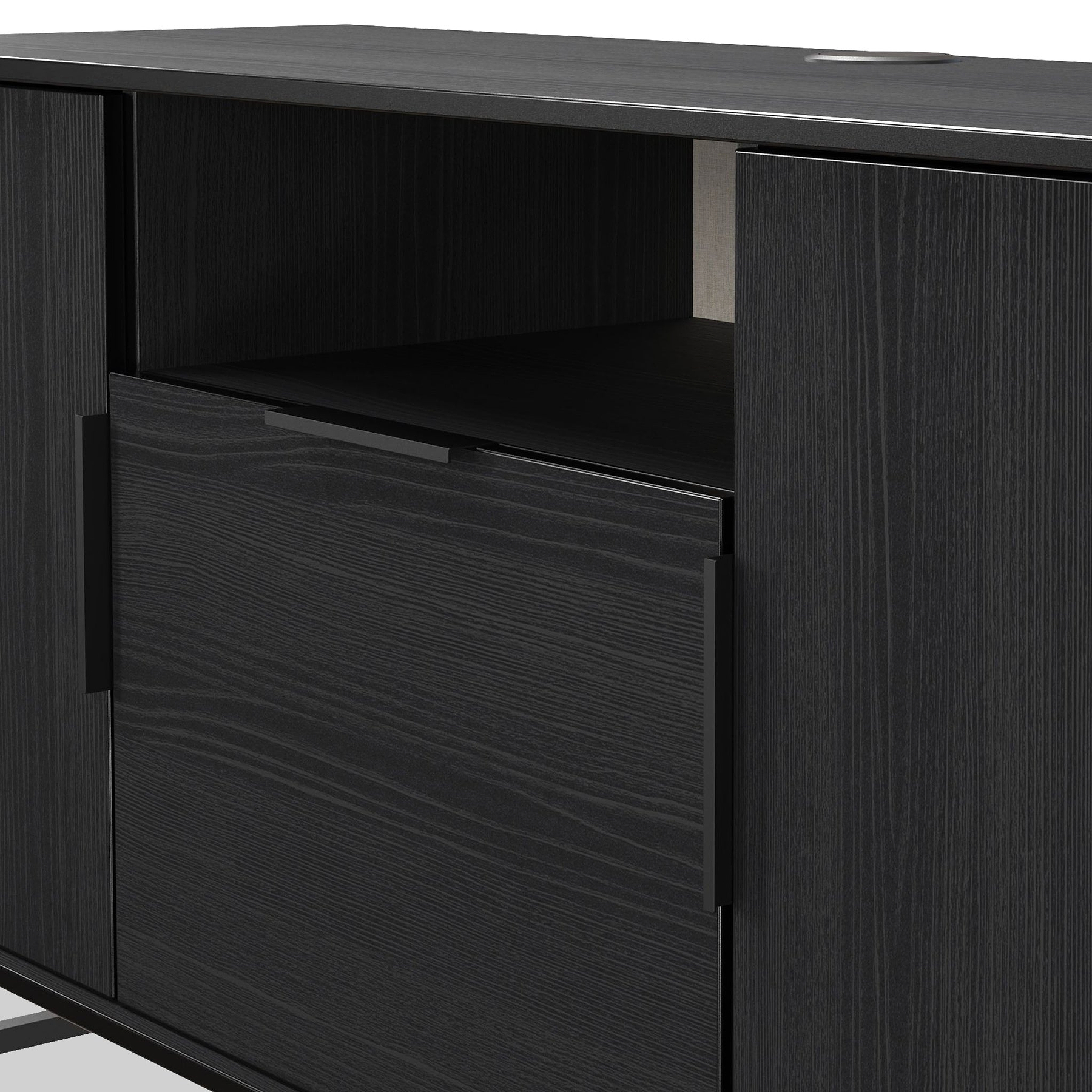 Ashbourne Multi Media TV Unit Black Ash from Roseland Furniture