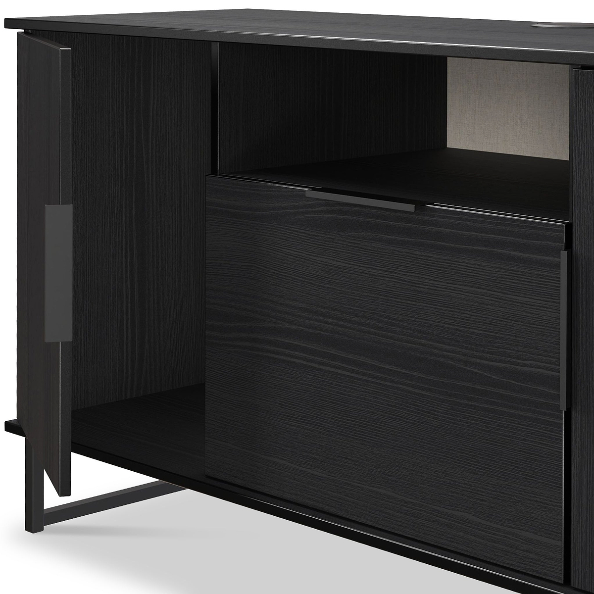 Ashbourne Multi Media TV Unit Black Ash from Roseland Furniture
