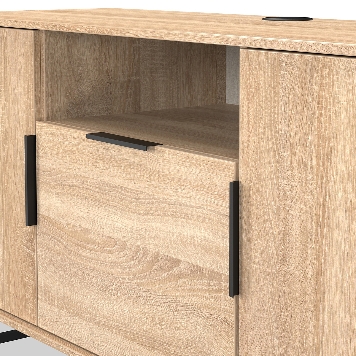 Ashbourne Multi Media TV Unit Oak from Roseland Furniture
