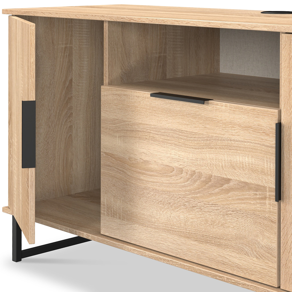 Ashbourne Multi Media TV Unit Oak from Roseland Furniture