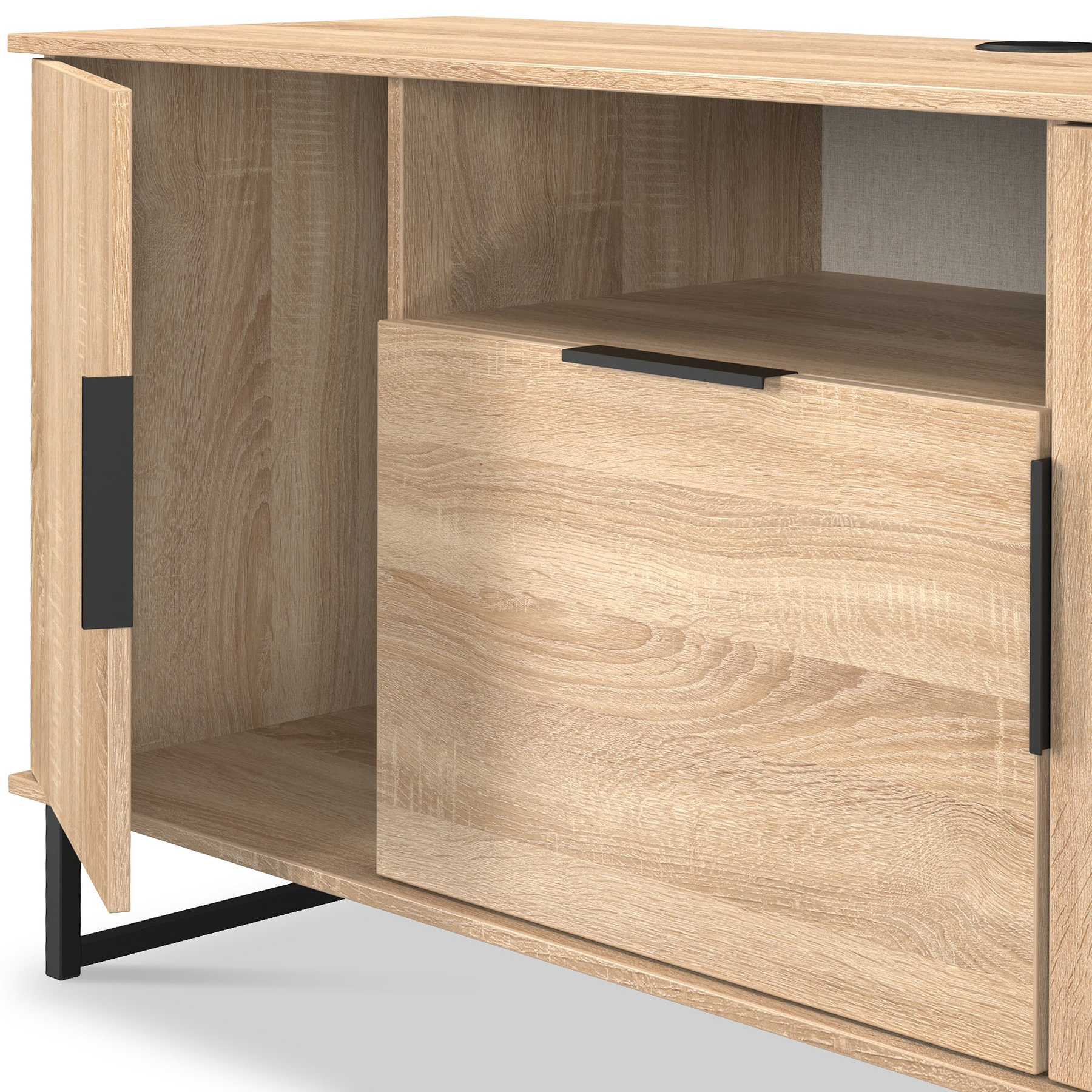 Ashbourne Multi Media TV Unit Oak from Roseland Furniture