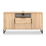 Ashbourne Multi Media TV Unit Oak from Roseland Furniture