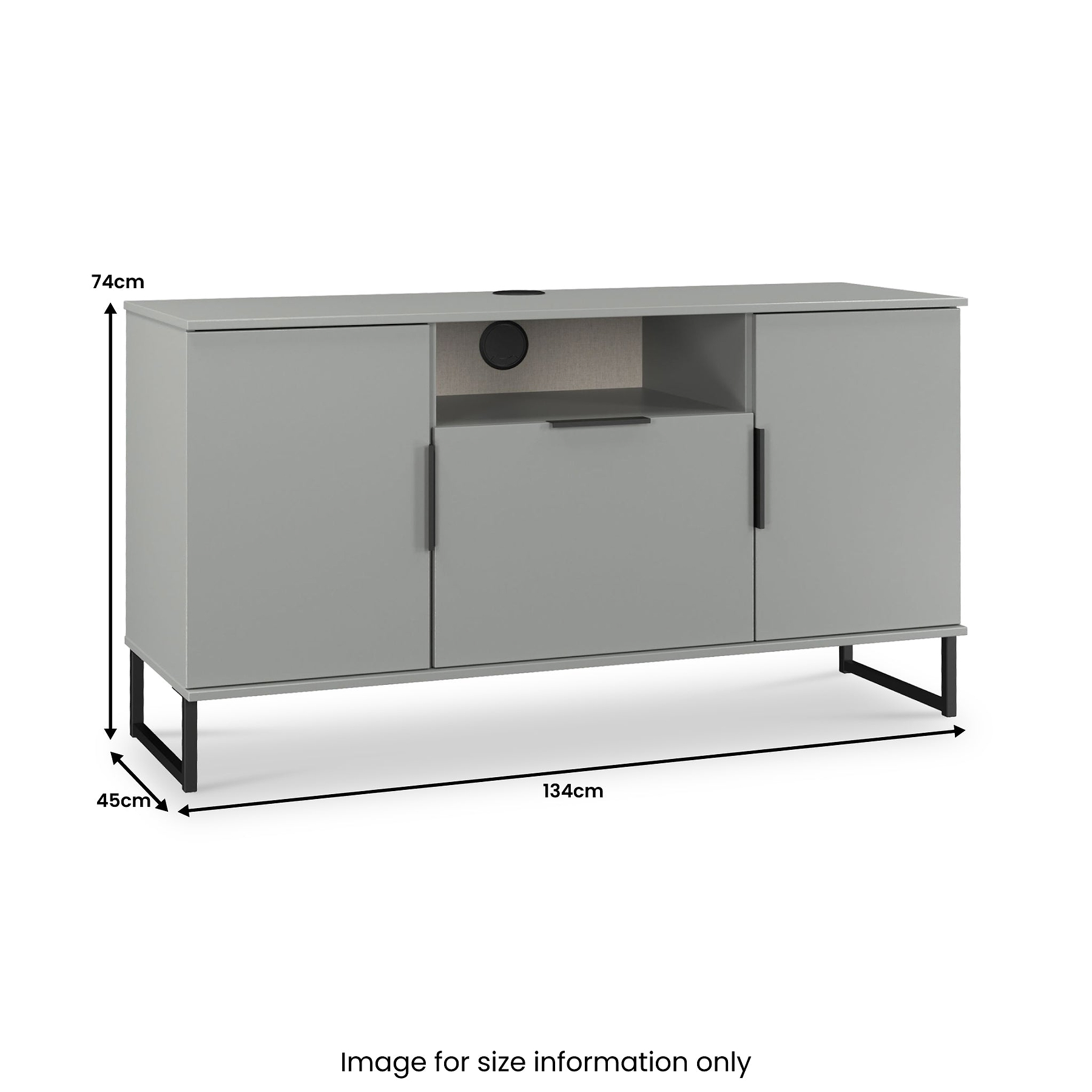Ashbourne Multi Media TV Unit Dusk Grey from Roseland Furniture