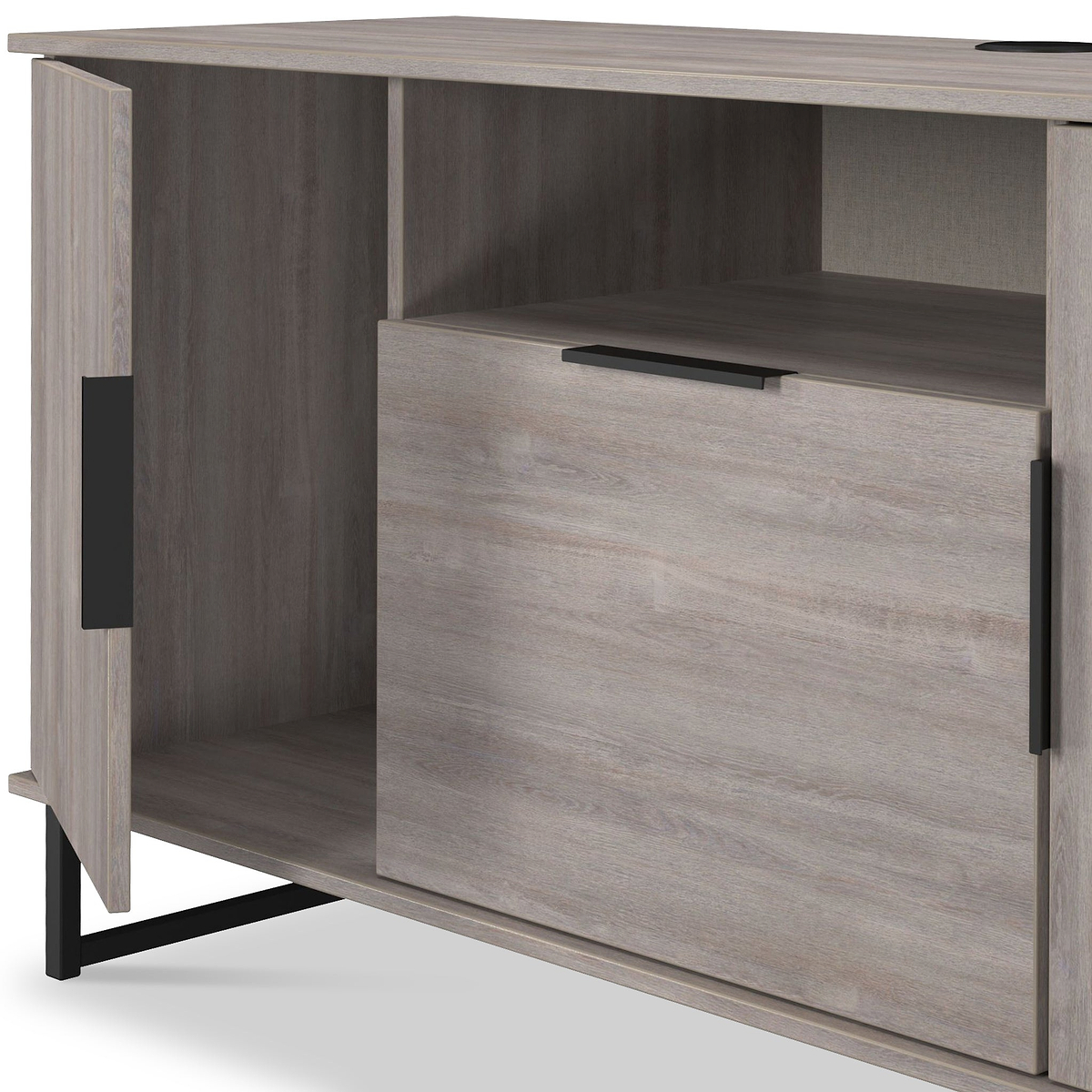 Ashbourne Multi Media TV Unit Grey Oak from Roseland Furniture