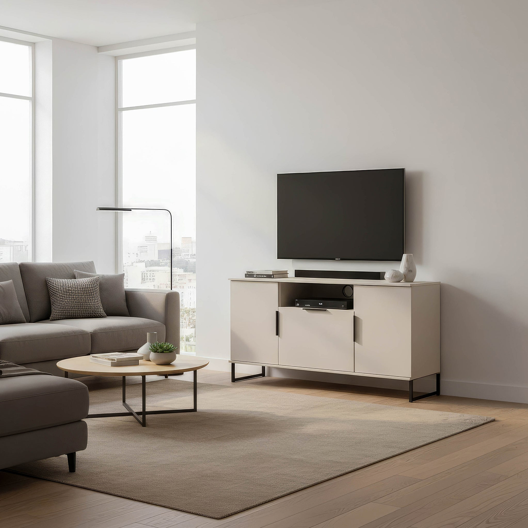 Ashbourne Multi Media TV Unit Cashmere Matt from Roseland Furniture