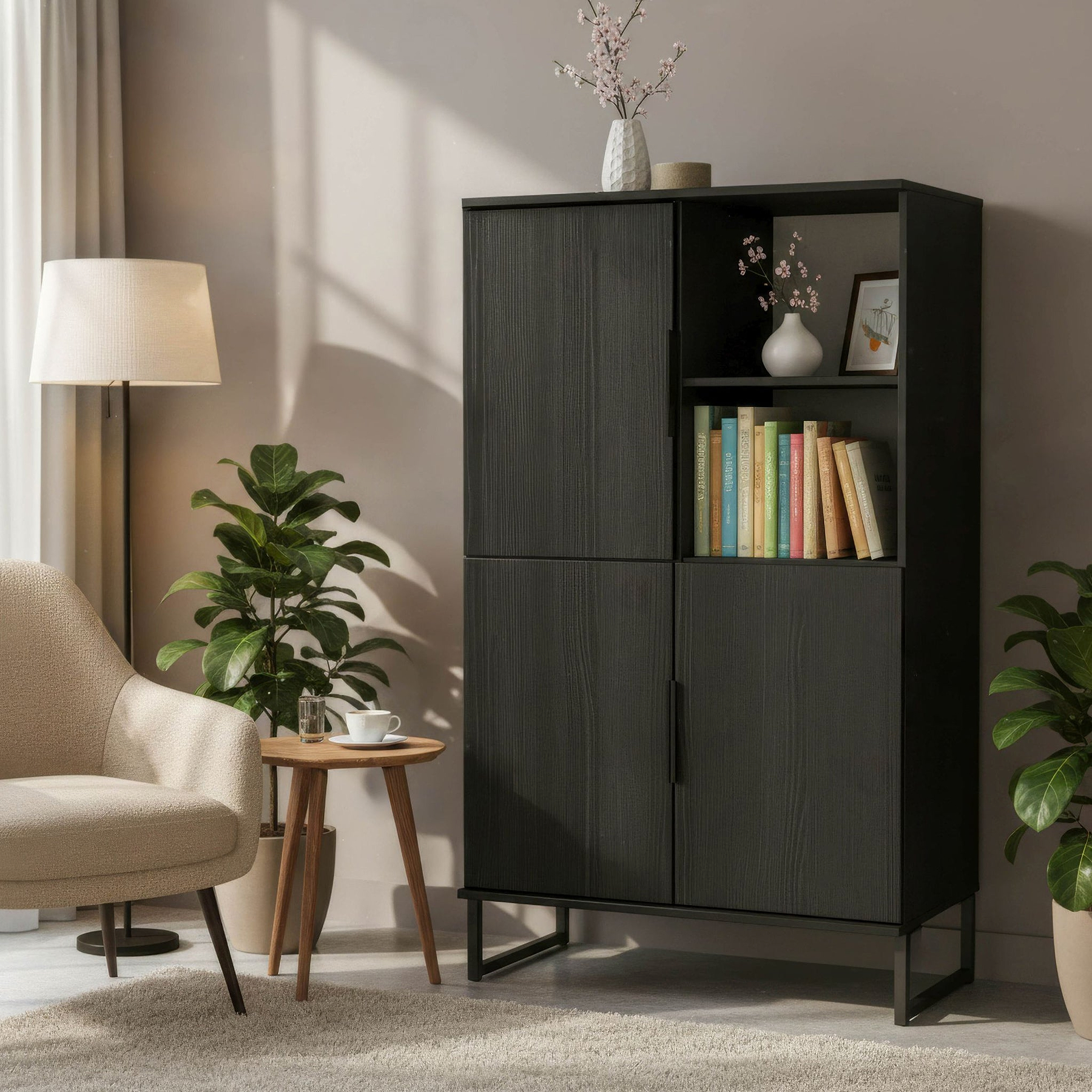 Ashbourne Cabinet Black Ash from Roseland Furniture