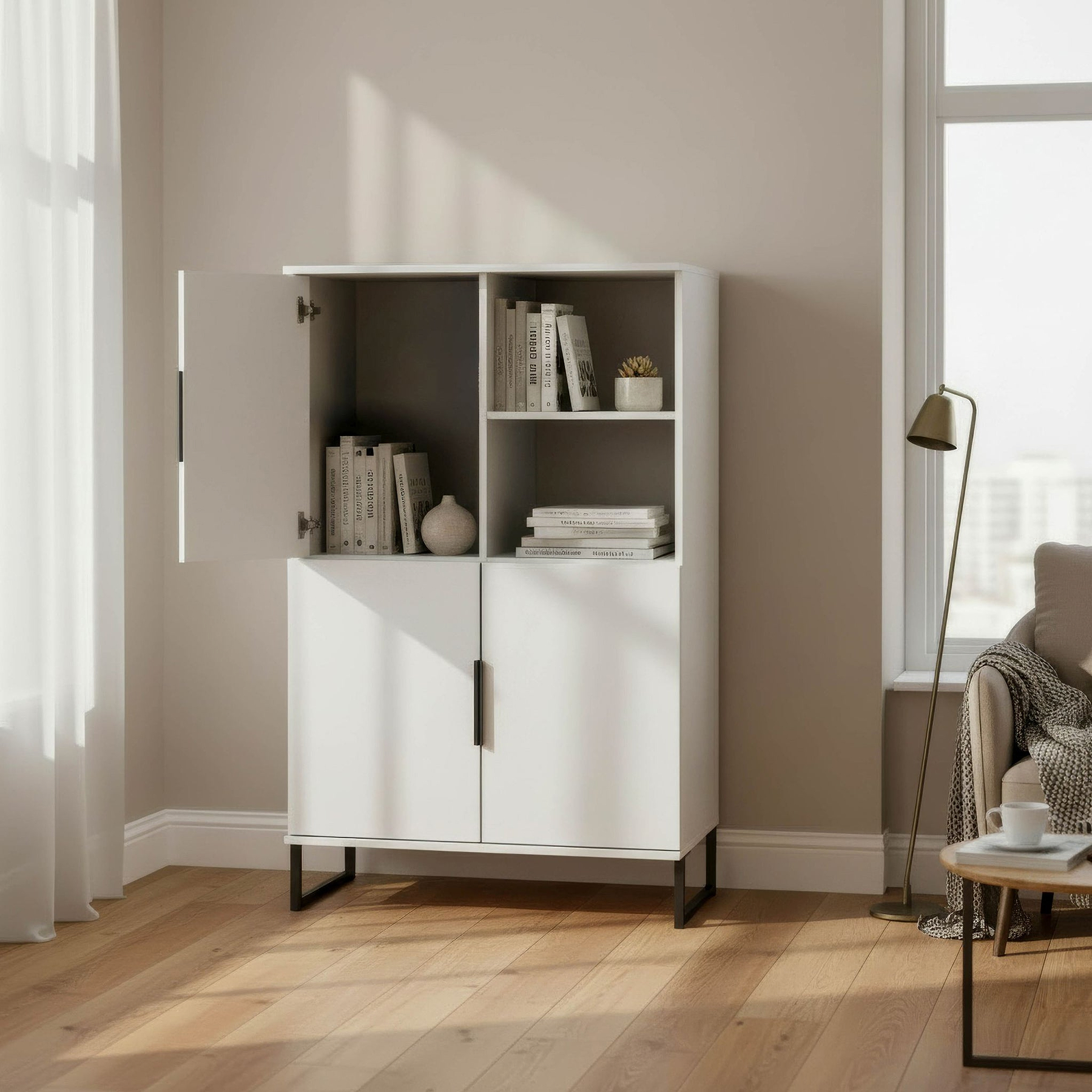 Ashbourne Cabinet White Matt from Roseland Furniture