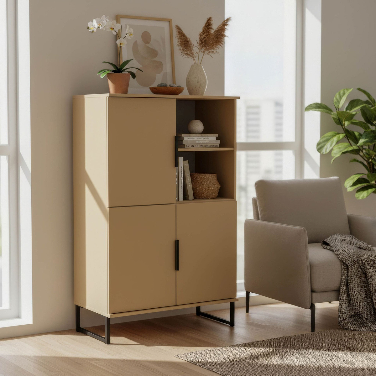 Ashbourne Cabinet Yellow Matt from Roseland Furniture