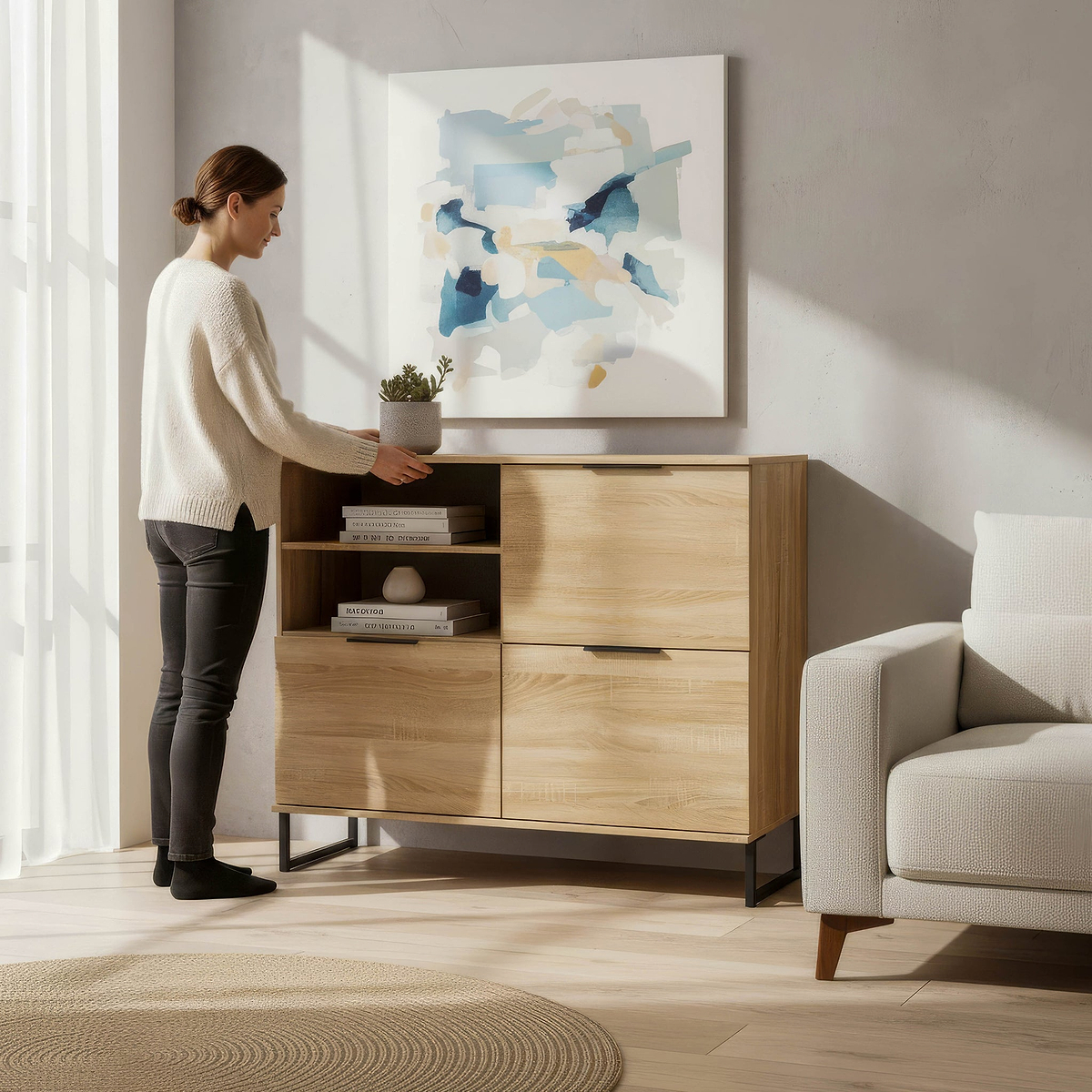 Ashbourne Sideboard Oak from Roseland Furniture