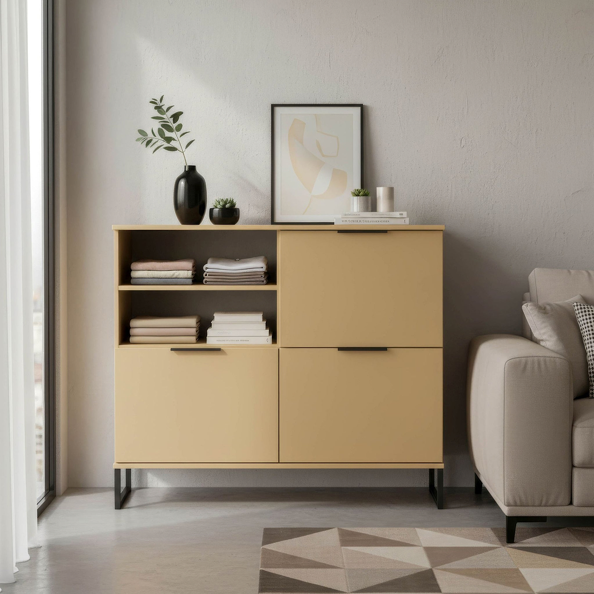 Ashbourne Sideboard Yellow Matt from Roseland Furniture