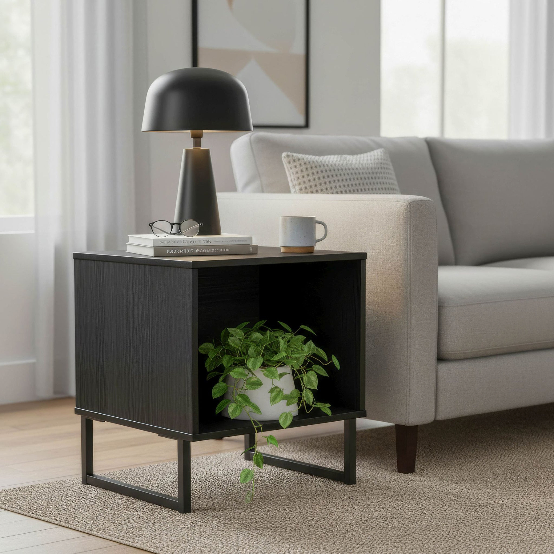 Ashbourne Side Table Black Ash from Roseland Furniture