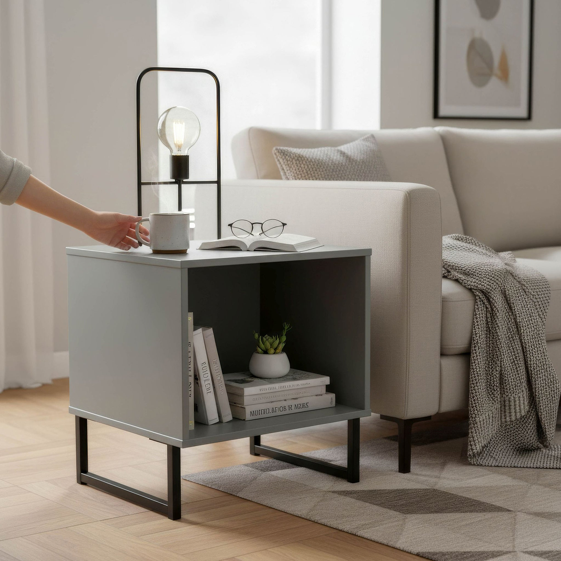 Ashbourne Side Table Dusk Grey from Roseland Furniture