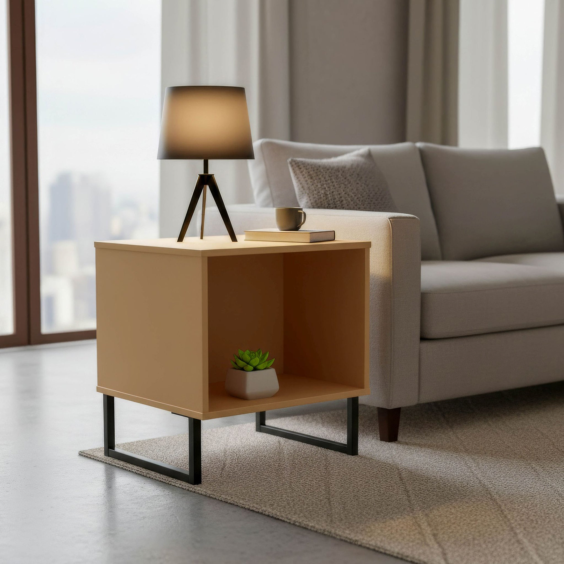 Ashbourne Side Table Yellow Matt from Roseland Furniture