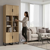 Ashbourne Tall Storage Cabinet Oak from Roseland Furniture