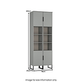 Ashbourne Tall Storage Cabinet Dusk Grey from Roseland Furniture