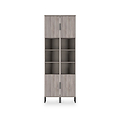 Ashbourne Tall Storage Cabinet Grey Oak from Roseland Furniture