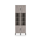 Ashbourne Tall Storage Cabinet Grey Oak from Roseland Furniture
