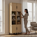 Ashbourne Tall Storage Cabinet Yellow Matt from Roseland Furniture