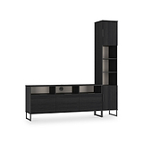 Ashbourne Multi Media TV Wall Unit RH Black Ash from Roseland Furniture