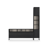 Ashbourne Multi Media TV Wall Unit RH Black Ash from Roseland Furniture