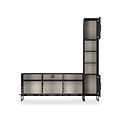 Ashbourne Multi Media TV Wall Unit RH Black Ash from Roseland Furniture
