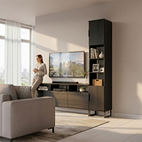 Ashbourne Multi Media TV Wall Unit RH Black Ash from Roseland Furniture