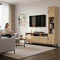 Ashbourne Multi Media TV Wall Unit RH Oak from Roseland Furniture