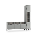 Ashbourne Multi Media TV Wall Unit RH Dusk Grey from Roseland Furniture