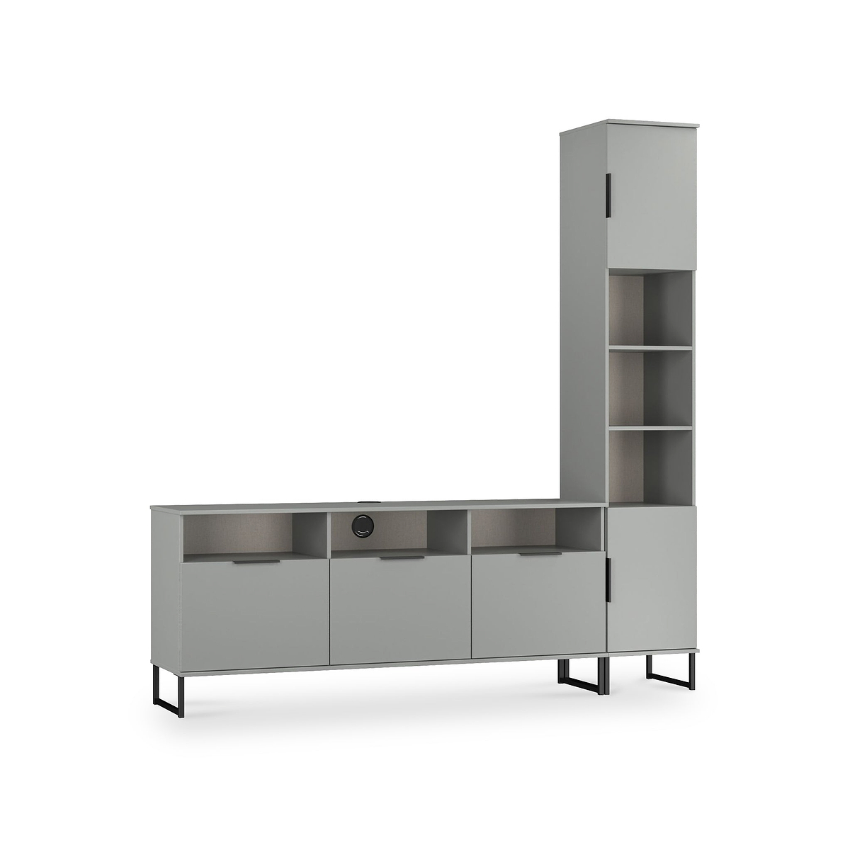 Ashbourne Multi Media TV Wall Unit RH Dusk Grey from Roseland Furniture