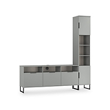 Ashbourne Multi Media TV Wall Unit RH Dusk Grey from Roseland Furniture