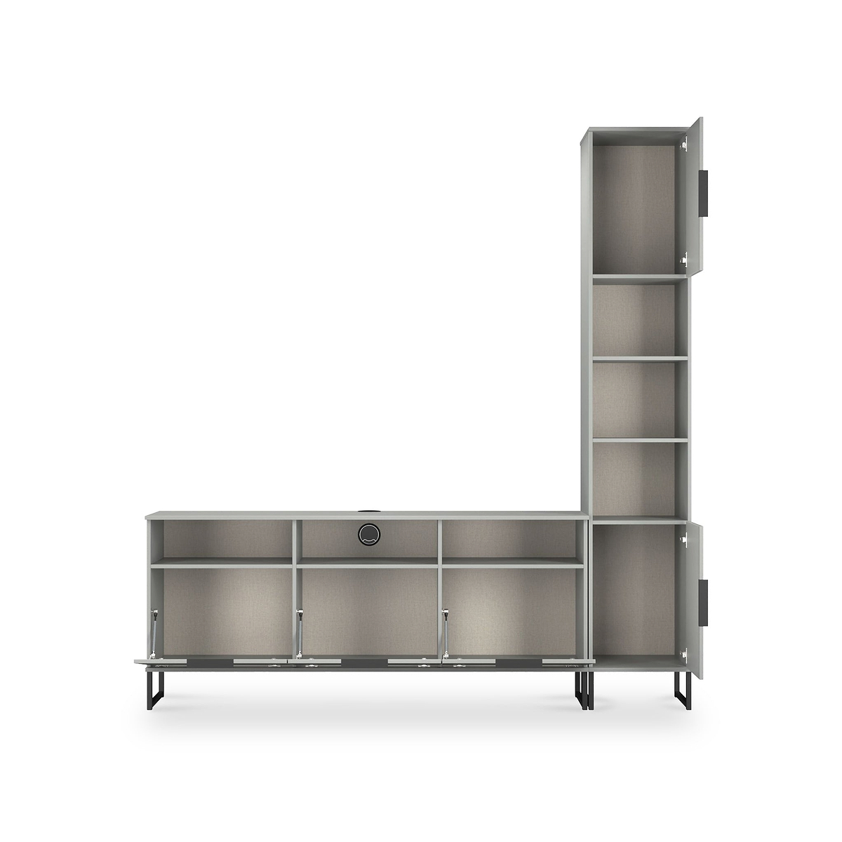 Ashbourne Multi Media TV Wall Unit RH Dusk Grey from Roseland Furniture