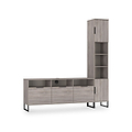 Ashbourne Multi Media TV Wall Unit RH Grey Oak from Roseland Furniture