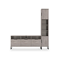 Ashbourne Multi Media TV Wall Unit RH Grey Oak from Roseland Furniture