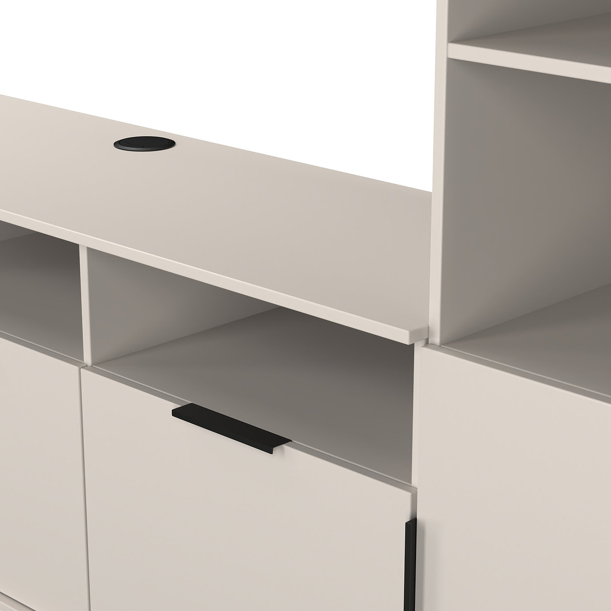 Ashbourne Multi Media TV Wall Unit RH Cashmere Matt from Roseland Furniture