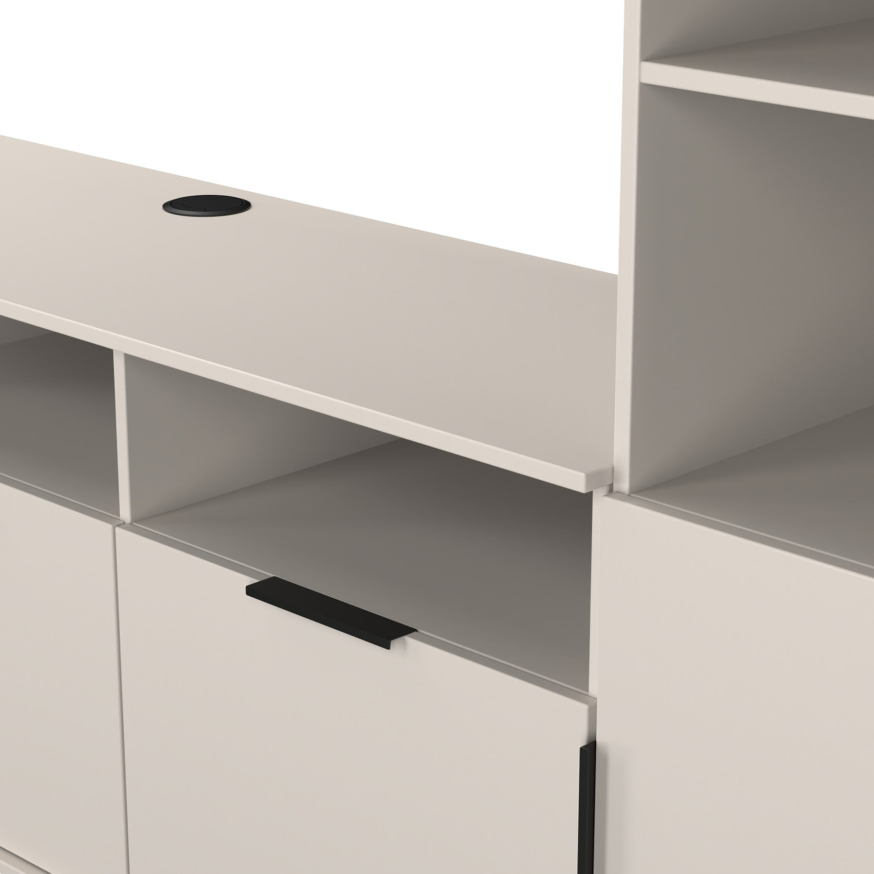 Ashbourne Multi Media TV Wall Unit RH Cashmere Matt from Roseland Furniture