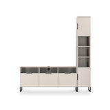 Ashbourne Multi Media TV Wall Unit RH Cashmere Matt from Roseland Furniture